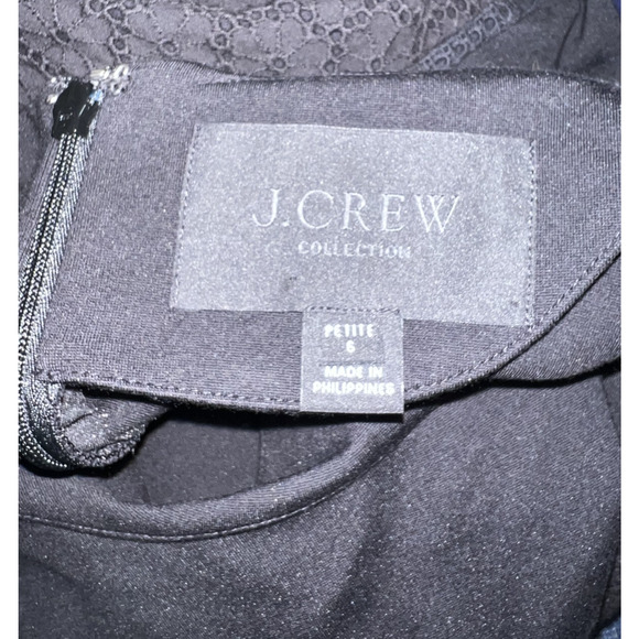 J. Crew Collection Women's Size 6 Petite Black Fit and Flare Eyelet Trim Dress - Picture 8 of 13
